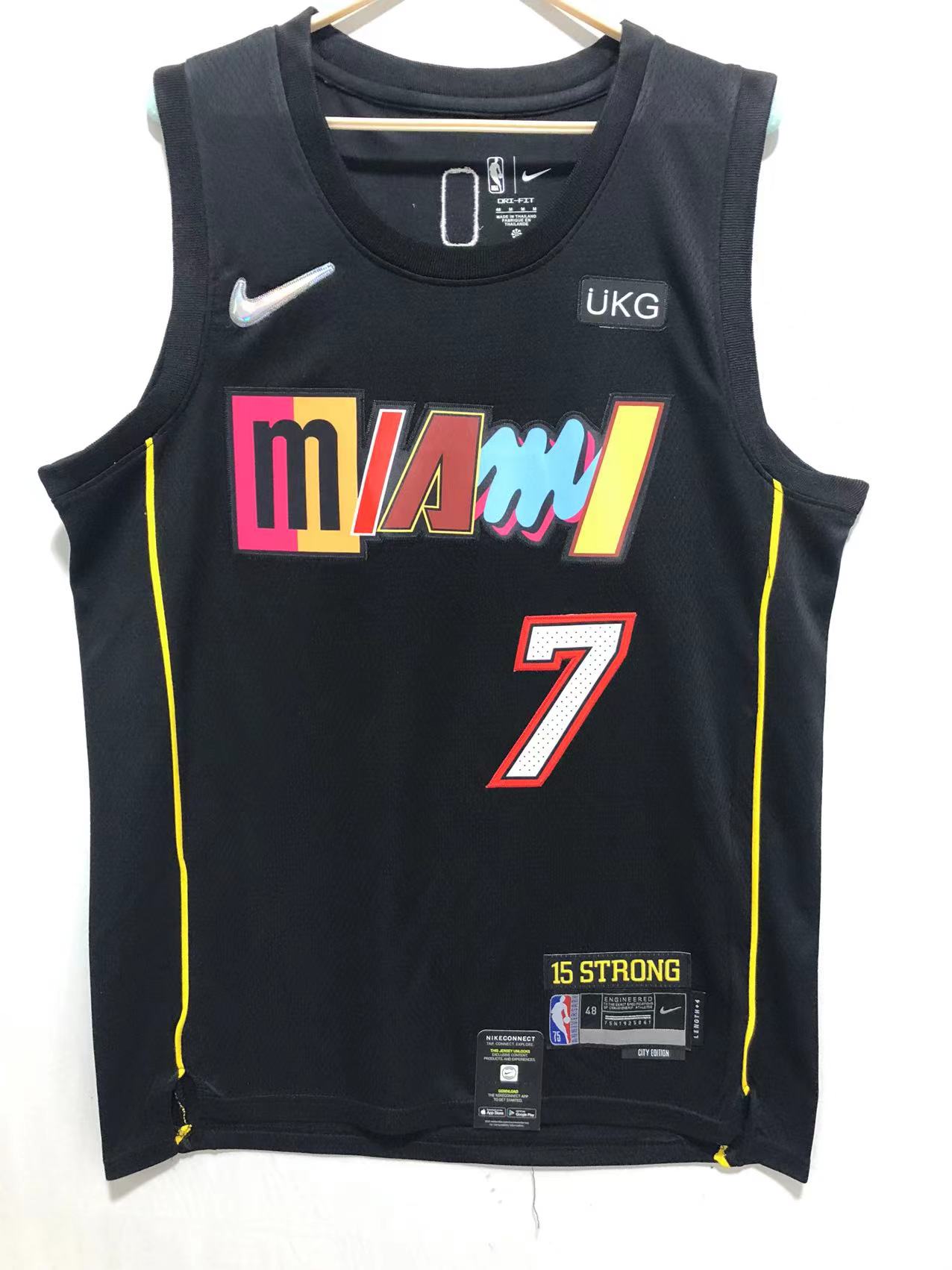 2022 Men Miami Heat 7 Lowry black city edition Nike NBA Jerseys